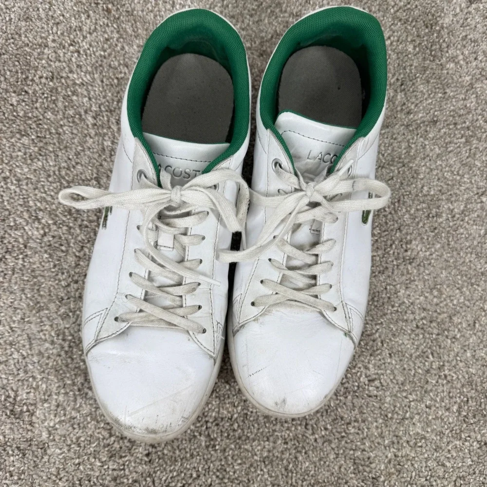Lacoste Hydez 119 1 P SMA White Green Leather Sneakers Mens 9 737SMA0052082